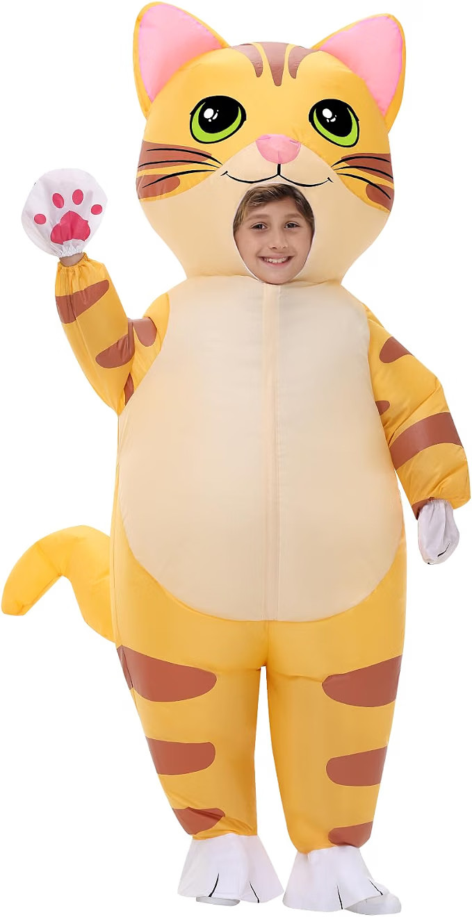 Disfraz de Gato Inflable para Niños Disfraz Inflable Halloween Divertido Explosión Ye...