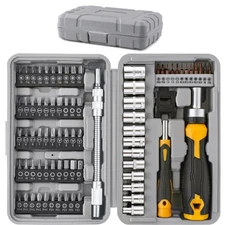 Hi-Spec 78pc Multi Screw Driver Bit Set and 1/4 inch Socket Set with Handles....