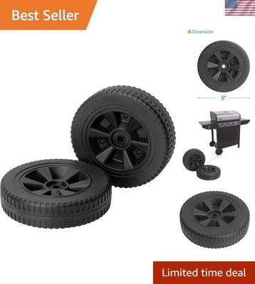 Sleek 8-Inch Plastic Grill Wheels for Charbroil Thermos – 2-Pack