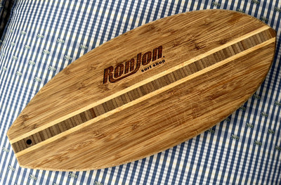 Vtg Totally Bamboo Ron Jon Surfboard Shape Cutting Board 14.5'' Long