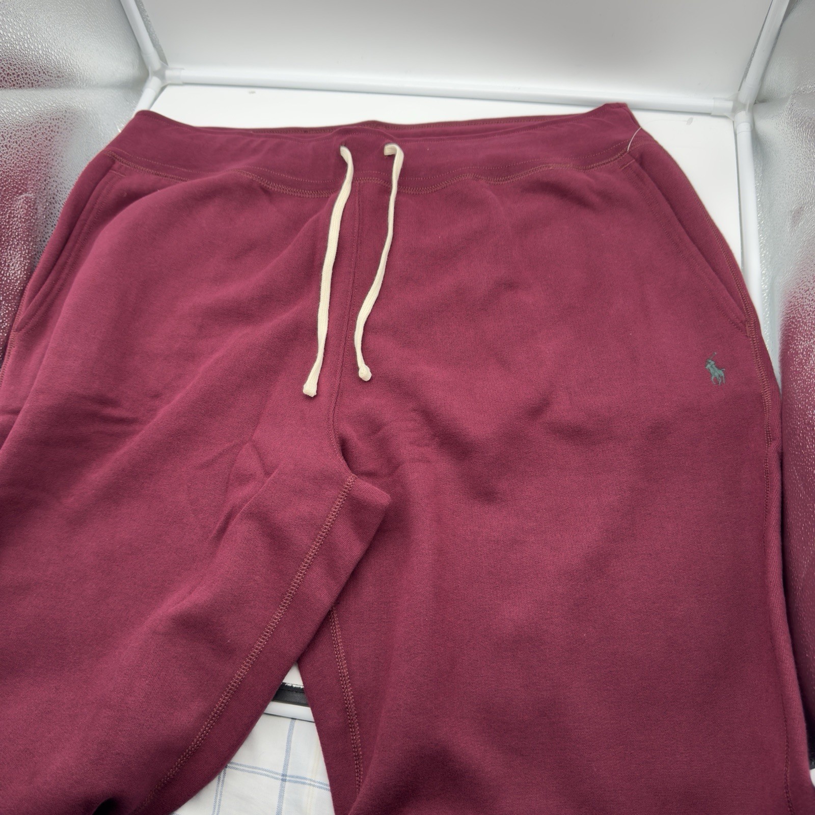 Polo Ralph Lauren uomo XLT doppia maglia jogger bordeaux felpa verde pony