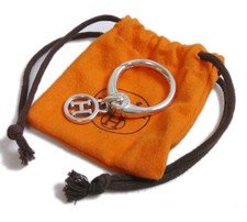 Authentic HERMES Keychain H Metallic 5495