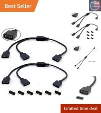 ARGB Splitter Cable, 1-to-2 Female to Female 5V 3 Pin Addressable RGB Splitte...
