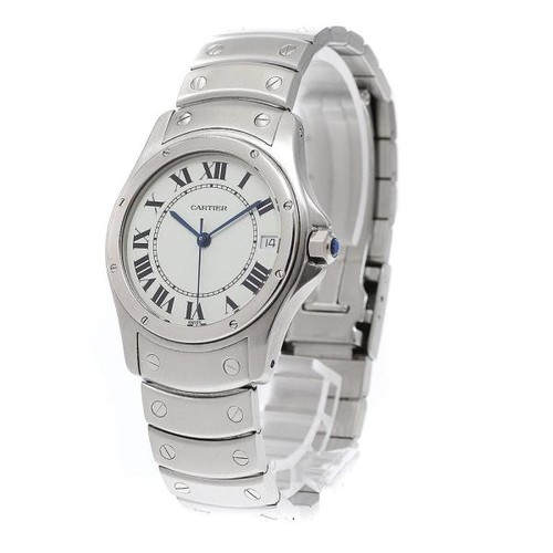 CARTIER SANTOS-DUMONT LM W20026K1 33mm SS White #C5154