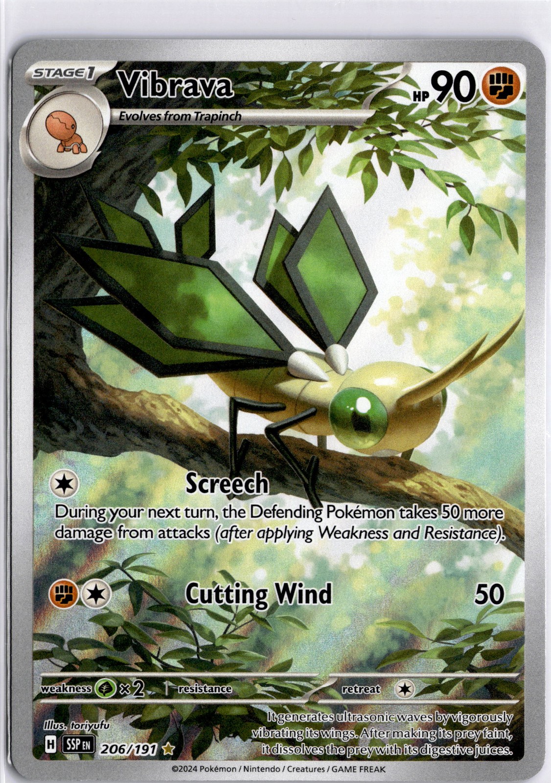 Vibrava Illustration Rare SV08: Surging Sparks 206/191 NM