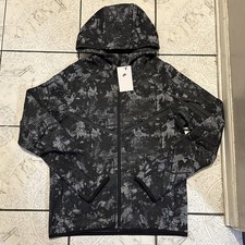 New Nike Tech Windrunner Fleece Full-Zip Hoodie Black Mens Size Small HV5055-060