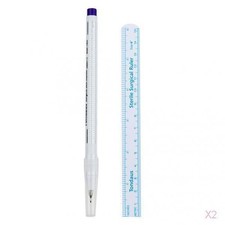 2x SKIN MARKER MARKING PEN SCHABLONEN LINEAL SET F&uuml;r TATTOO & PIERCING