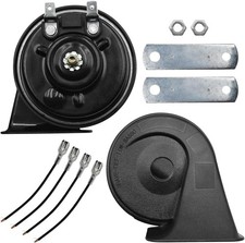 12V Super Loud High Low Tone Electric Waterproof Horn Kit, Loud Dual-Tone Snail