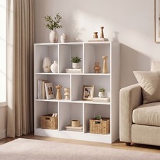 8-Cube Bookcase Book Storage Organizer 2-Sized Open Compartments for Office