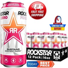 Rockstar Energy Drink 12 Pack Tangerine Mango Guava Strawberryh 0 Sugar 16 Fl Oz
