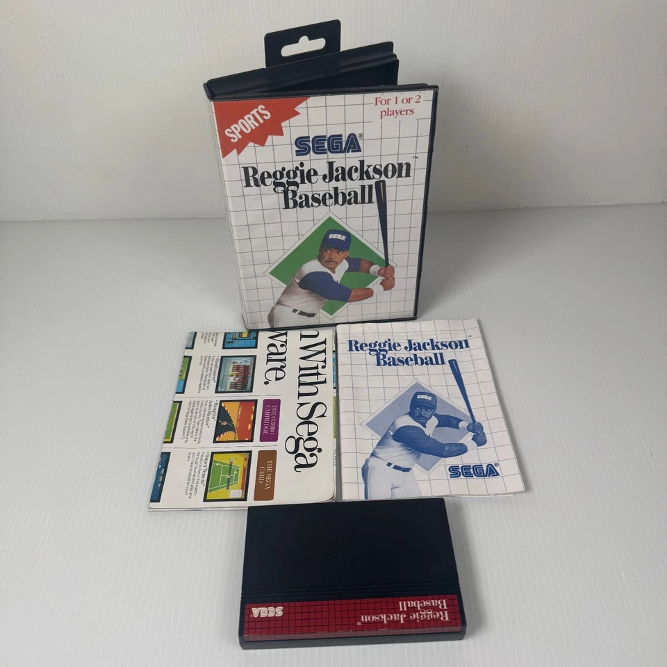 Reggie Jackson Baseball Sega Master System Game Complete CIB w/ Poster & Hangtab - Image 2 of 4