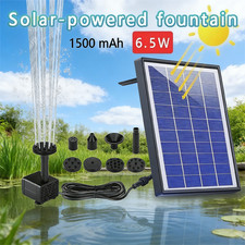 6.5W Solar Water Fountain,Upgraded Solar Pond Pump With 1500mAh Battery Garden,a