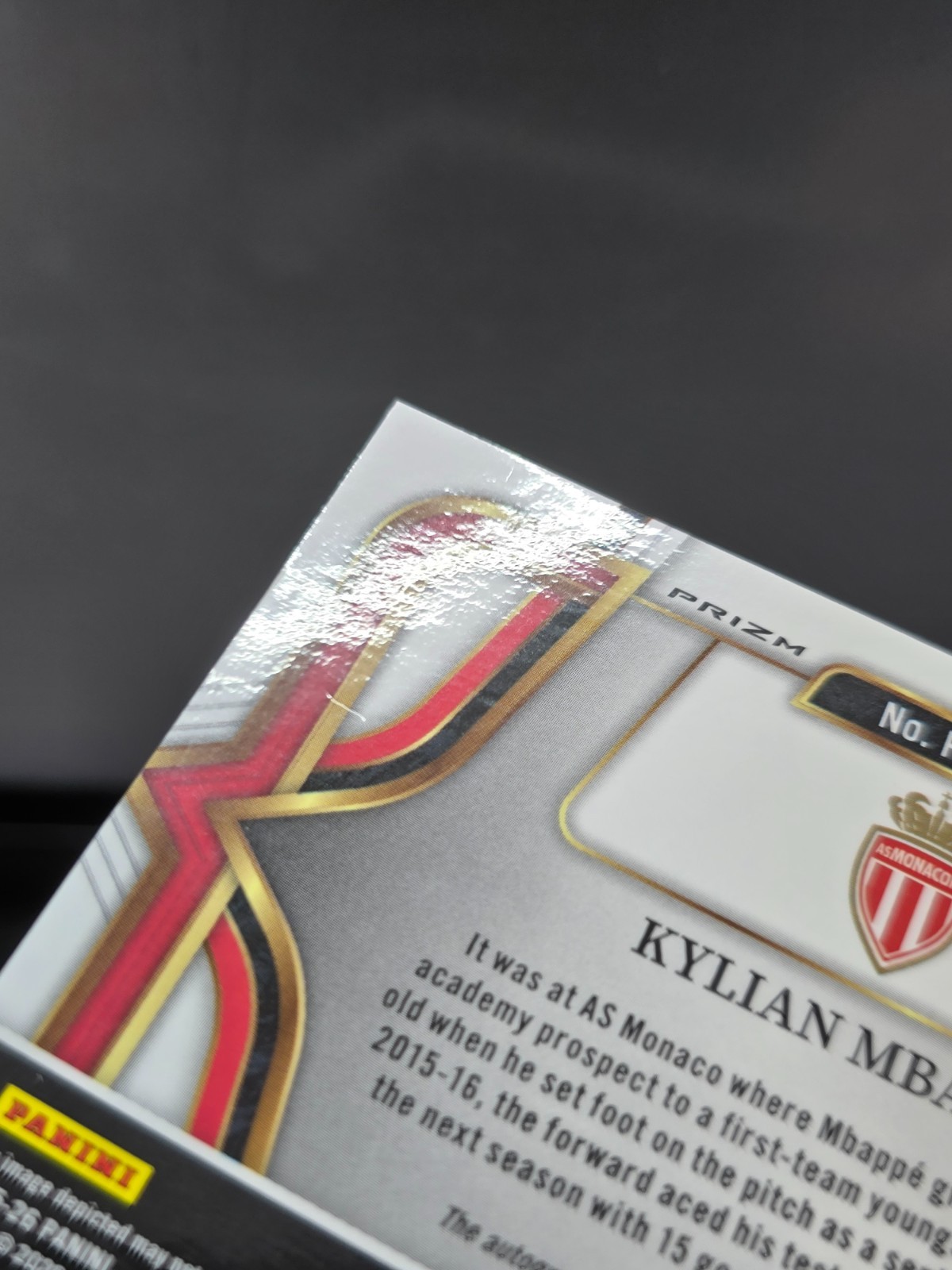 2025-26 Panini Select Ligue 1 - Pitchside Signatures -Kylian Mbappe -peacock SSP view 3