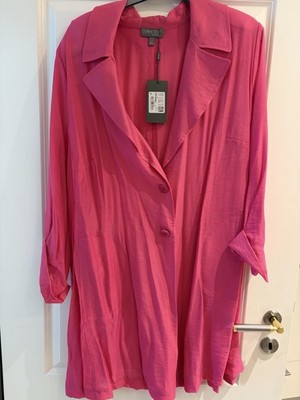 Selection Ulla Popken Frühling Sommer Longjacke Mantel Pink 54/56