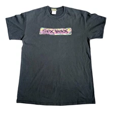 Mr Zogs Sex Wax Black Short Sleeve Cotton Double Sided T-Shirt Medium Free Post