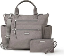 Baggallini 3-in-1 Convertible Backpack Tote - Lightweight, RFID Wristlet, Sterli