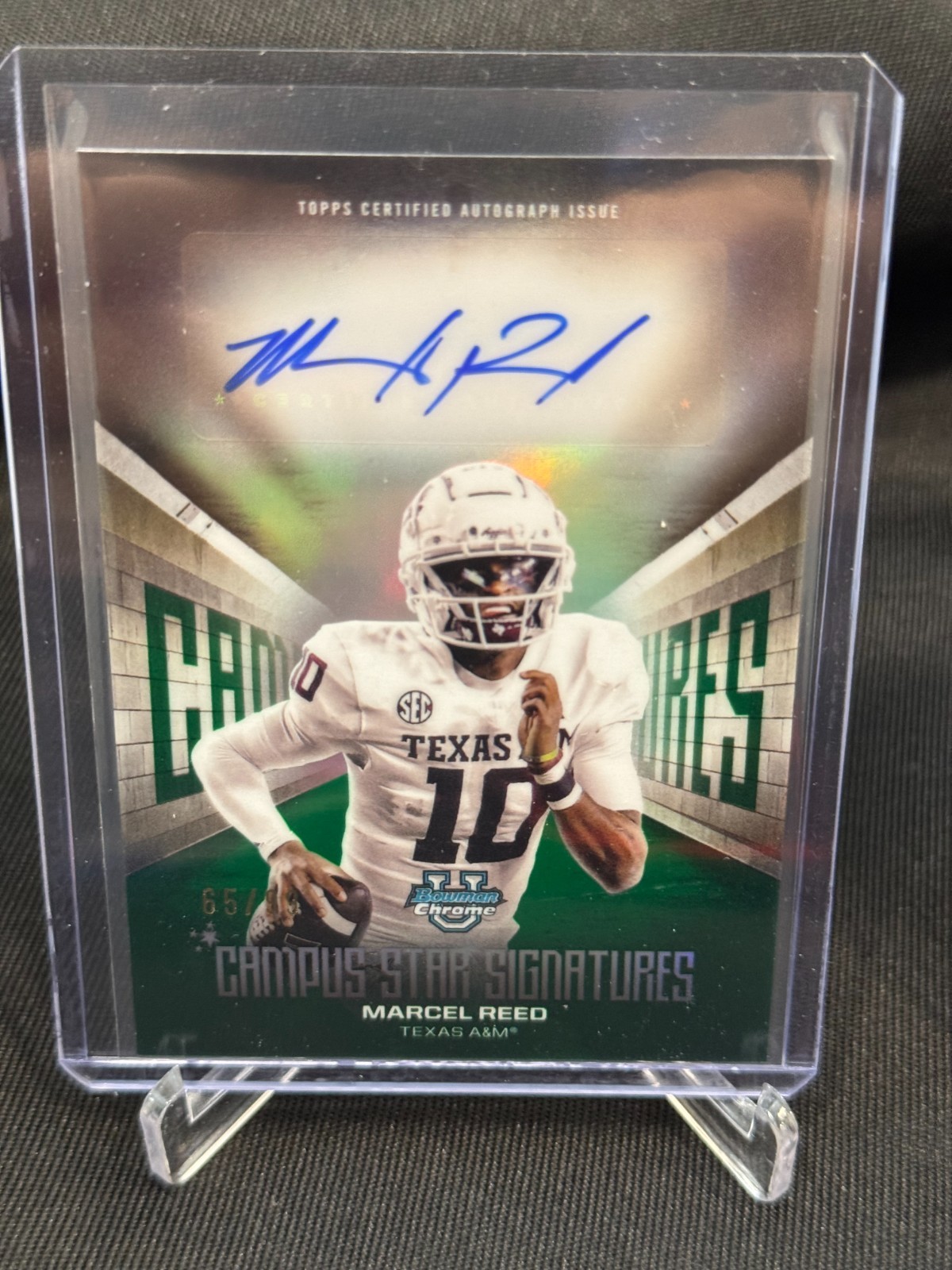 2025 Bowman Chrome U #CSS-MR Marcel Reed Campus Star Green Ref Auto #65/99