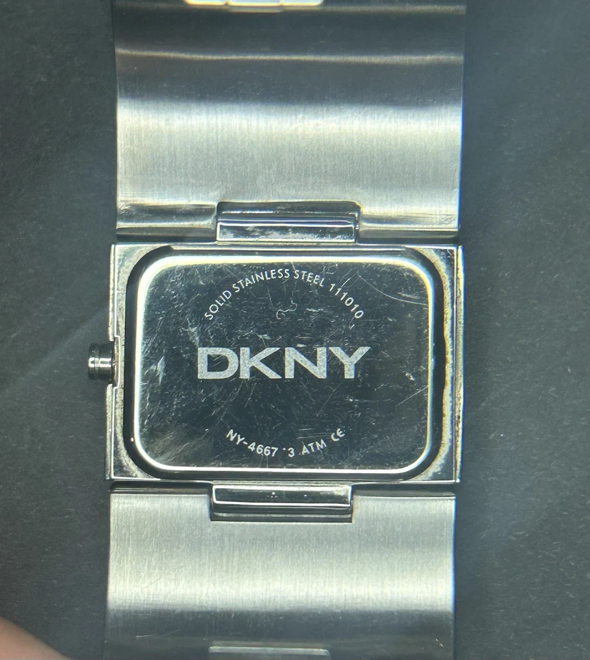 DKNY NY4667 Solid Stainless Steel Glitz Cuff Bangle Watch Women's NO Battery - Image 2 of 4