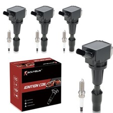 UF764 Ignition Coil Pack and Iridium Spark Plugs Set of 4 Compatible with Hyu...