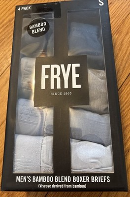 Frye 4 Pack Of Bamboo Blend Boxer Briefs Size S Grays, Blues New In Box