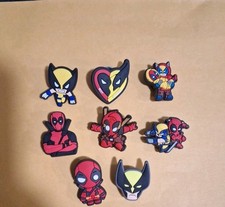 Set Of 8 Deadpool Wolverine Shoe Charms Compatible With Crocs