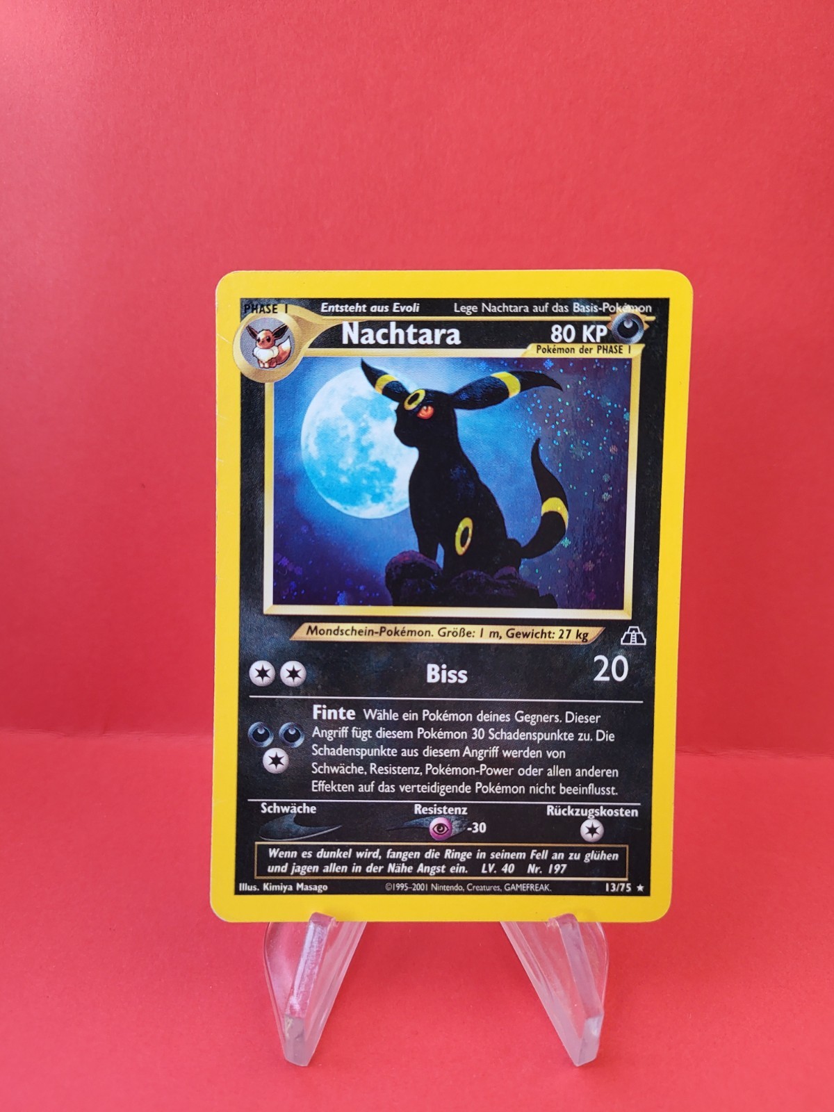 Pokemon Karte/card - Nachtara Umbreon 13/75 - Neo Discovery - Holo Exc-Near Mint