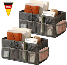Aufbewahrungsbox Set aus Stoff für Kleidung und Bürobedarf, 2 Stück, 30x15x15 cm