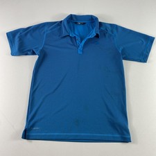 North Face FlashDry Polo Shirt Mens Small Blue Striped Performance Golf Outdoors