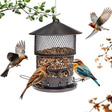 Bird Feeder for Outdoors Hanging Wild Feeders with Metal Mesh Squirrel Proof