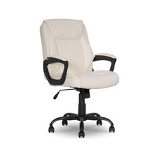 Basics Classic Puresoft PU Padded MidBack Office Chair with Armrest, Height A...