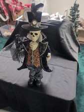 21 Inch Fancy Male Skeleton Figurine Halloween Decor