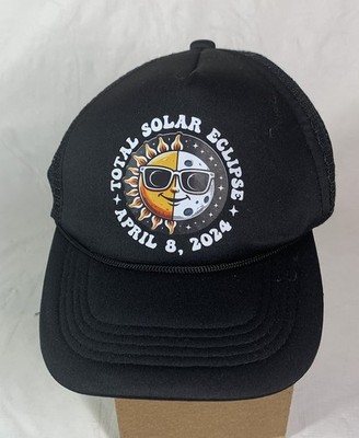 Total Solar Eclipse April 8 2024 Trucker Hat,Black, Sun & Moon