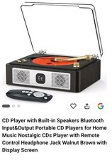 CD Player with Built-in Speakers Bluetooth InputOutput Portable CD Players fo...