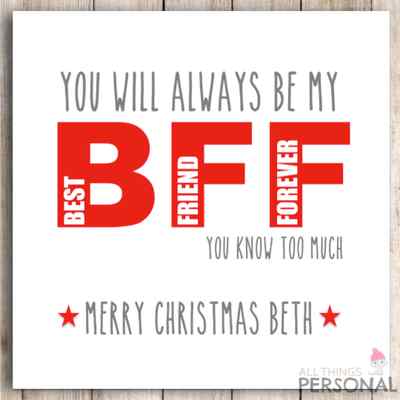 PERSONALISED Handmade BFF, Best Friends, Best Friend, Bestie Christmas