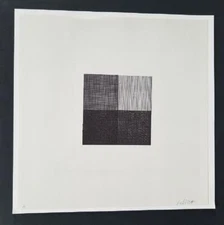 Sol LeWitt "Untitled" (Squares) Mounted b/w offset Lithograph  1973 