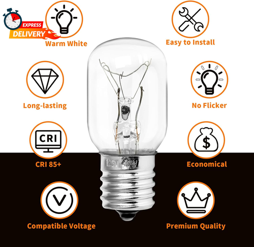 Microwave Light Bulb Fits for Whirlpool GE, 125V 40W Microwave Light Bulbs Fit f - Picture 6 of 12