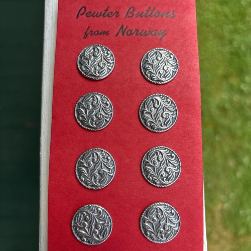 Vintage Pewter Buttons Norwegian. ~8~ 13/16โ EXCELLENT QUALITY!๐ณ๐ด - Picture 7 of 7