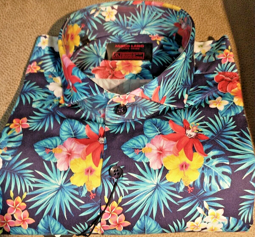 NWT Jared Lang Men's Size M Long Sleeve Button Down Shirt Fancy Abstract Floral/ - Picture 6 of 18