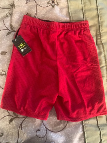 Kids Mesh RED gym shorts Size LARGE LG (10-12) Athletic Works with pockets - Picture 4 of 4