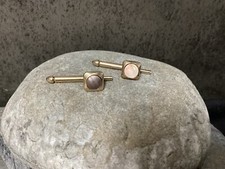 Vintage SWANK Grey Mother Of Pearl Square Dress Studs Tuxedo Shirt Buttons X2