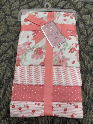 Zack & Zoey Baby  Infant  Receiving Blankets  24''x26'' Pink Flannel Set Of 4