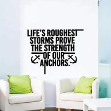 Our Anchors Sailing Life Sail Quote Vinyl Wall Art Sticker Home Room Wall Decals