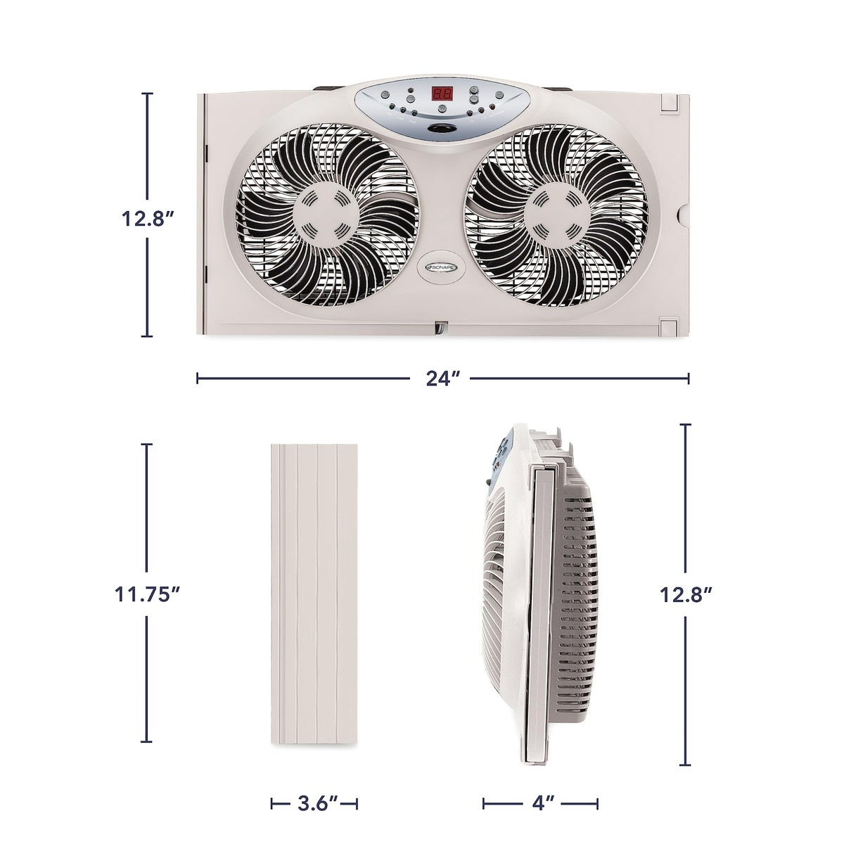 Bionaire Thin Window Fan with Manual Controls(BWF0502M-WM Bionaire Thin Window Fan with Manual Controls(BWF0502M-WM