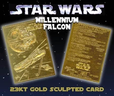 STAR WARS Millennium Falcon Genuine 23K GOLD CARD * $10.95 Officially Licensed