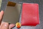 Vintage Rare Chinese Painting Vinyl Metal POCKET MIRROR for Purse in protector — photo 2