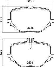 HELLA Bremsbelagsatz, Scheibenbremse Hinterachse für MERCEDES-BENZ