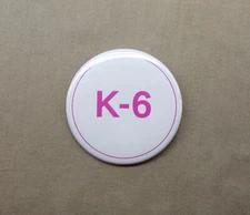 K-6 Pink Text 1.25” Small Button Nuclear Manhattan Project Costume Oppenheimer