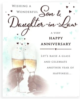 Wishing A Wonderful Son and Daughter in law A Very Happy Anniversary card