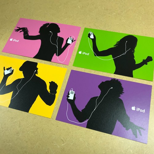 LOT of 4 APPLE iPOD POSTCARDS __ Authentic Cool _ from Apple Computer Dealer - Afbeelding 5 van 7