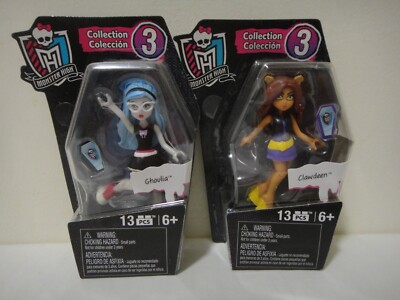 2 Monster High Doll MEGA BLOKS Collection 3 Mini Figures 3'' Doll 2015 US Seller
